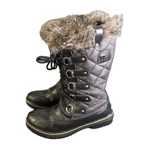 Sorel Joan Of Arctic Women's Faux Fur Lined Leather Suede Laced Boots Size 9.5